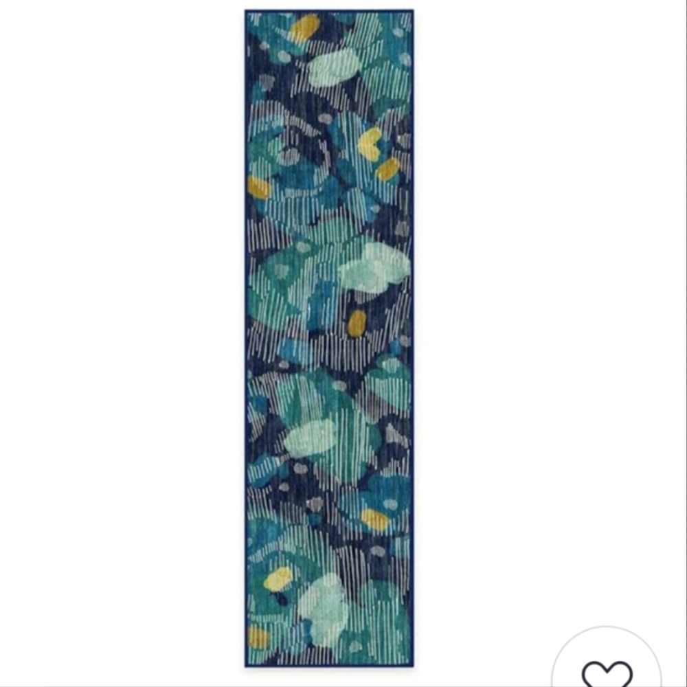 Ruggable Runner with Rug Pad - Leona Midnight Blue 2.5x7
